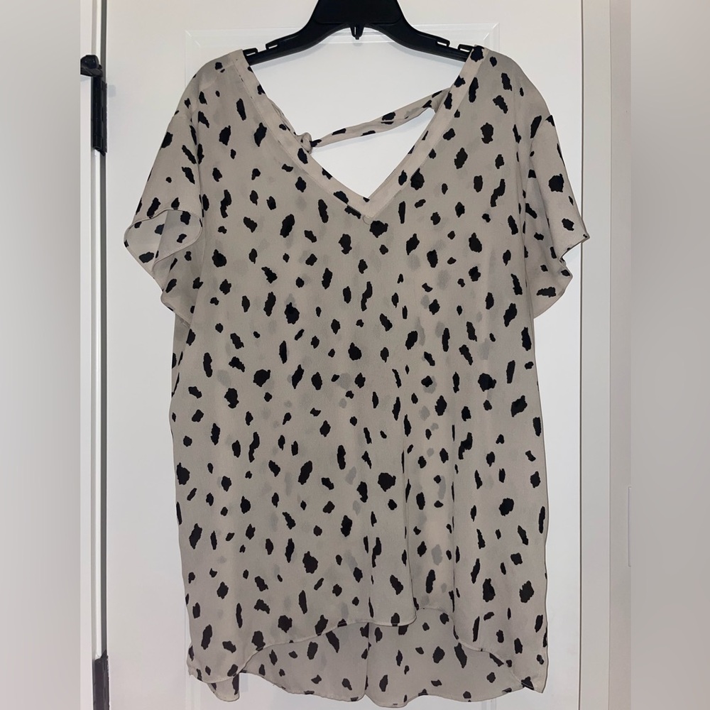 Cream and Black Spotted Blouse